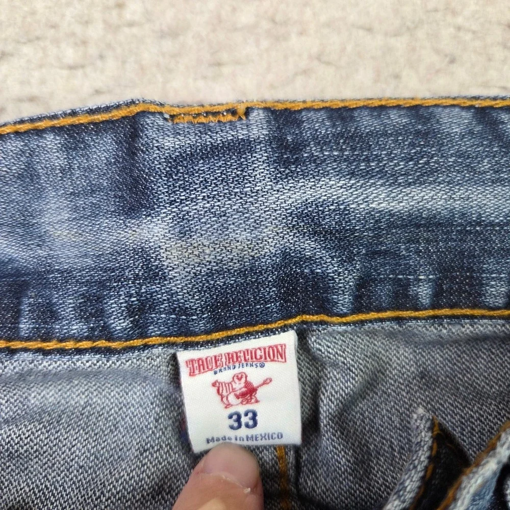 True Religion World Tour Mens Straight Flap Pockets Jeans Size 34x34 Denim